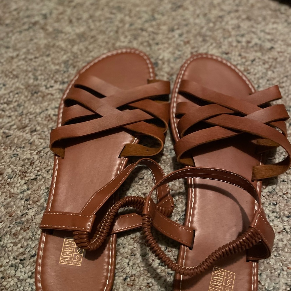 SHEIN Tan Strappy Sandals